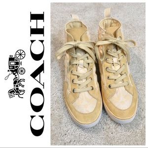Coach “Pita” Signature Jacquard Suede High Tops